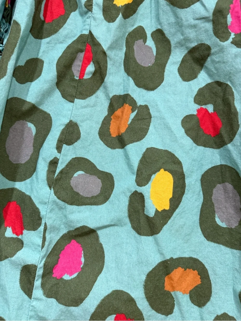 FARM Rio Turquoise Puff-Sleeve Mini Dress with Abstract Spot Print (121)
